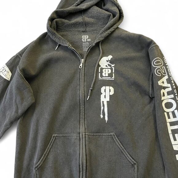 Linkin Park Size Medium Grey Meteora 20th Anniversary Zip Up Hoodie - Picture 1 of 3